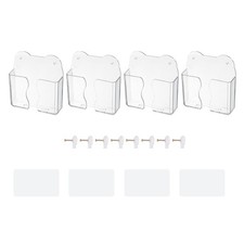 4 Pcs Self-Adhesive PC Cute Wall Mounted Phone Holder, Transparent