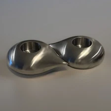 Aava Droplet Tea Light Holders Gift Set of 2 Holders Silver Color Decor READ!