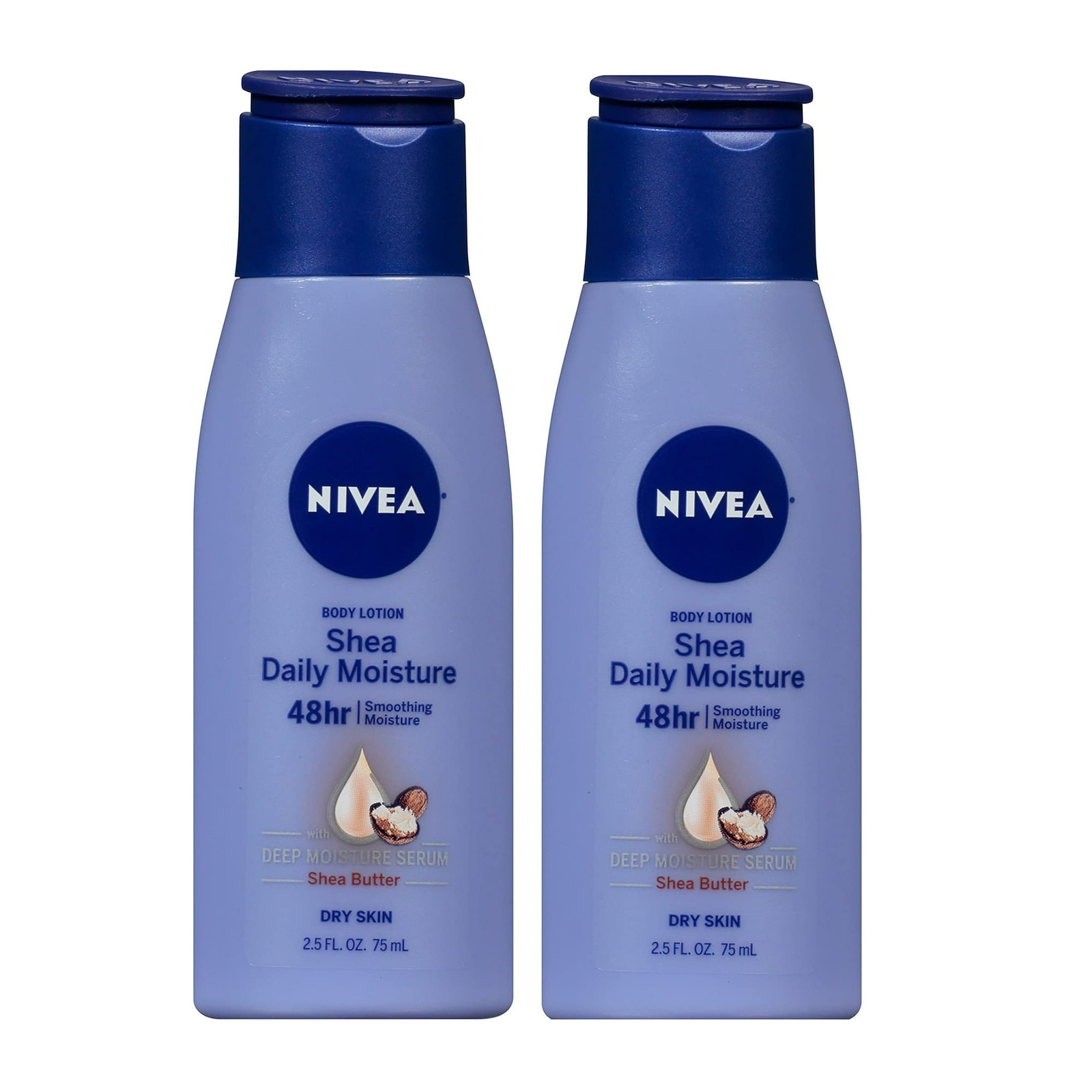 NIVEA Shea Nourish Body Lotion Dry Skin Lotion with Shea Butter 2.5oz (2 Pack)