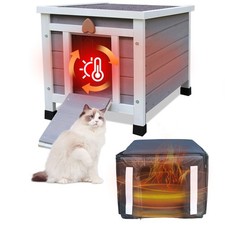 Outdoor Cat House, Insulated Outdoor Cat House with Warm Liner for Winter, We...