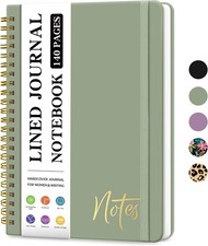 Lined Spiral Journal Notebook for Women, A5 College Ruled A5, B-green