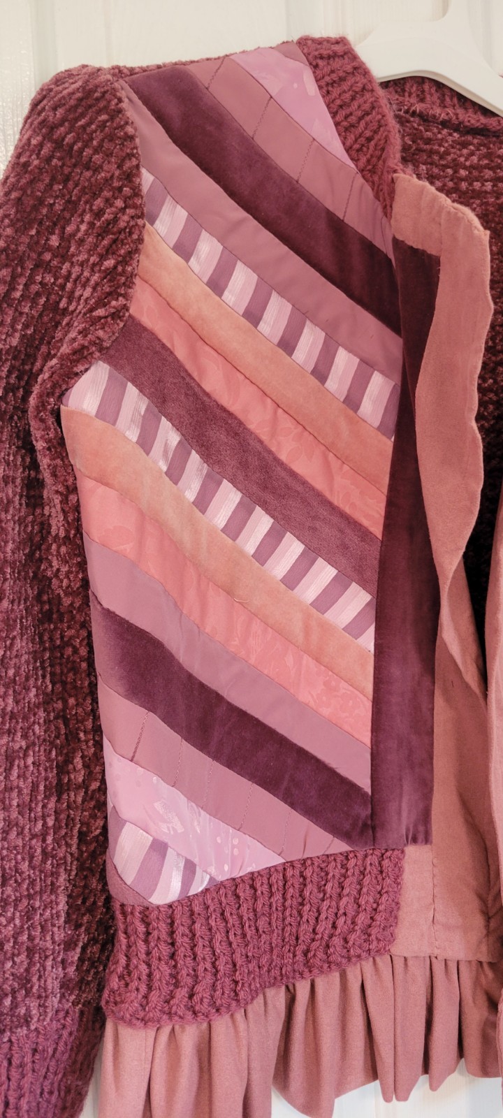 Handmade Pink Quilt Patchwork Sweater Cottagecore… - image 2