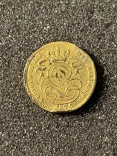 1876 1 Centime Belgium Coin One Centime Belgian Empire Leopold II Coin As Is