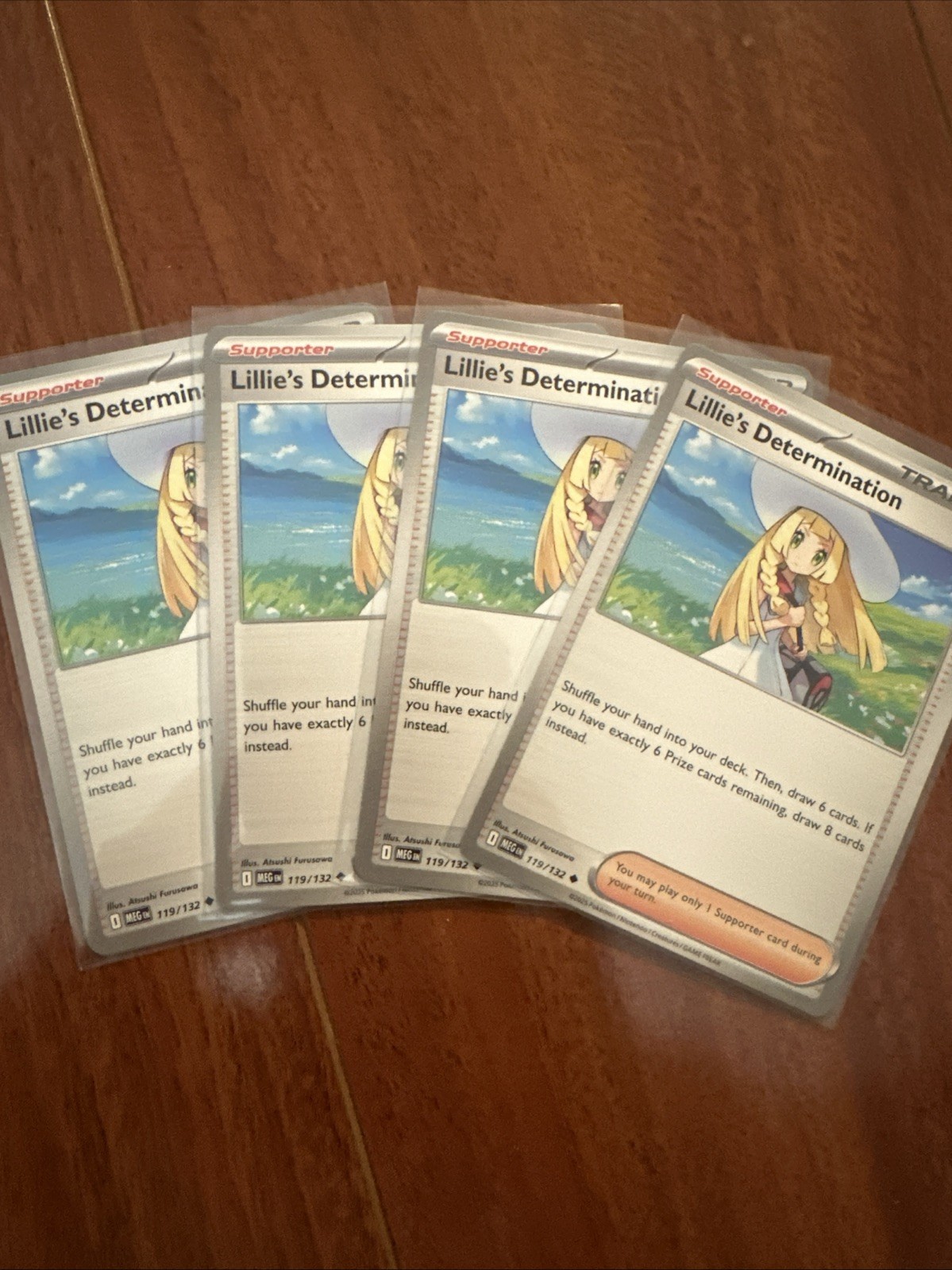 4x Lillie's Determination 119/132 Mega Evolution Pokemon Playset