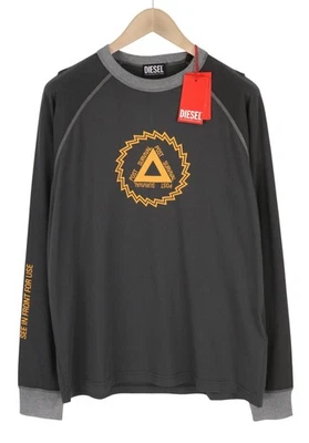 T-Shirt DIESEL T-Juslan-LS Pour Homme M Gris À Manches Longues Tricot - Photo 1/4