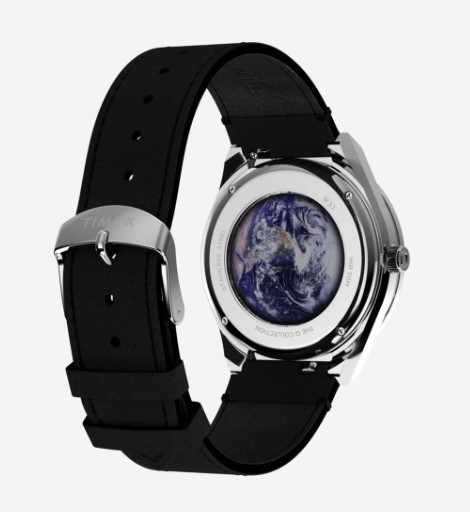 synthetic quartz　X18848q37 Q Timex x NASA Space Moon Phase Leather Strap Men's Watch