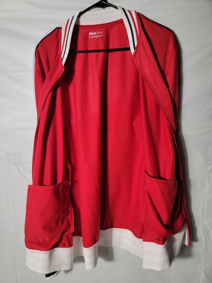 Fila Vintage Settanta Track Jacket In Red w/white & Navy Blue