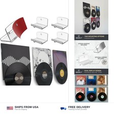 Adhesive Vinyl Wall Mount 4-Pack Dual Display Album and Disc, Strong Hold...