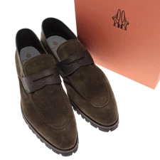 Di Bianco NWD Slip On Loafers / Casual Shoes Size 43 (US 10) in Green Suede