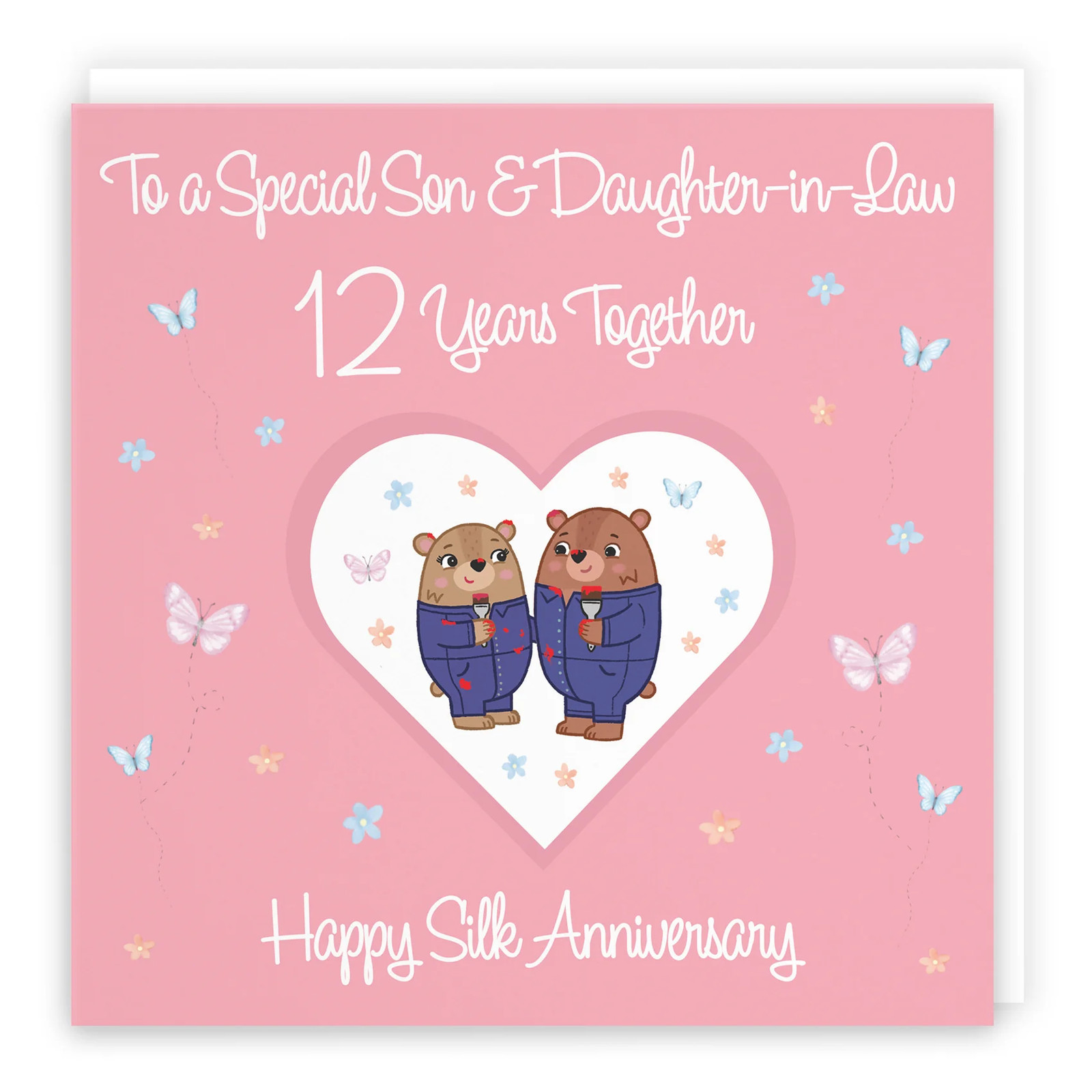 12th Son & Daughter-in-Law Anniversary Card Romantic Meadows