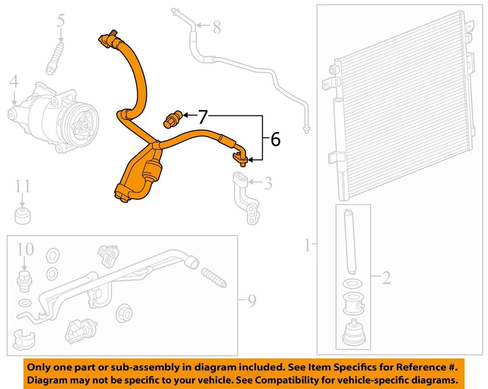 Manguera de succión de descarga de aire acondicionado 2,5 L Chevy Colorado 2017-2020 84069777 OEM Foto 4 de 4
