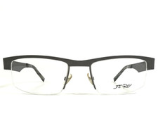 J.F. Rey Eyeglasses Frames JF2601 0505 Silver Ribbed Textured Half Rim 55-18-130
