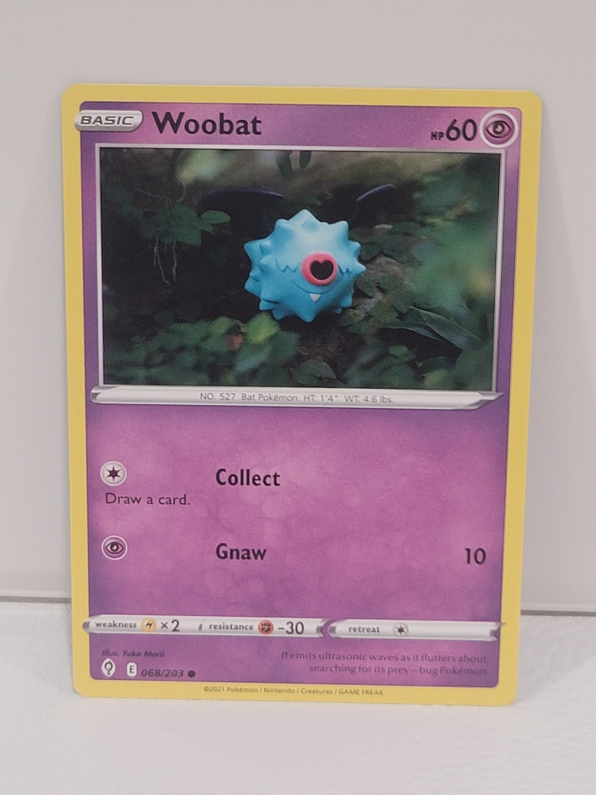 Pokemon TCG Woobat 68/203 Evolving Skies Common Card Near Mint