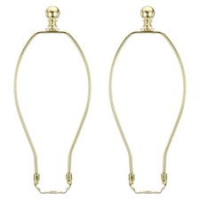 2 Set 11 Inch Lamp Harp Kit with Finial Lamp Shade Bracket Holder Gold Tone