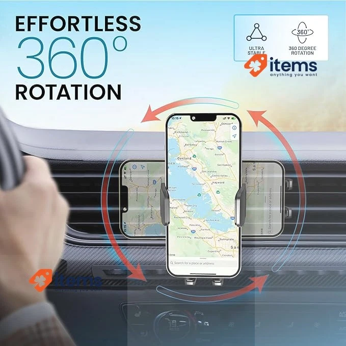 PORTENTUM Super Stablecar Phone Holder Air Vent Mount Cradle 360° Rotation - Image 4 of 4