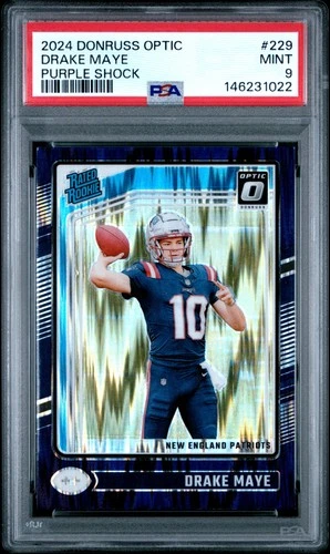 2024 PANINI DONRUSS OPTIC PURPLE SHOCK #229 DRAKE MAYE ROOKIE RC PSA 9