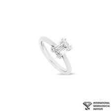 White Gold Emerald Cut Lab Grown Diamond Ring 1.50ct G/VS1