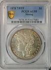 1878 Morgan Dollar, 7/8 TF Strong, PCGS AU55
