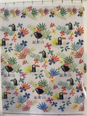 Creative Bath Fabric Shower Curtain -- Aloha Bright -- 72x72 NIP