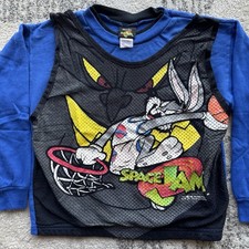 Vintage 1996 Space Jam Kids Shirt Youth 7 Bugs Bunny Taz Looney Tunes USA