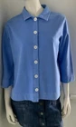 ICANTOO Light Blue Jersey Button Up Cardigan Shirt Size Medium Ex Cond Free P&P