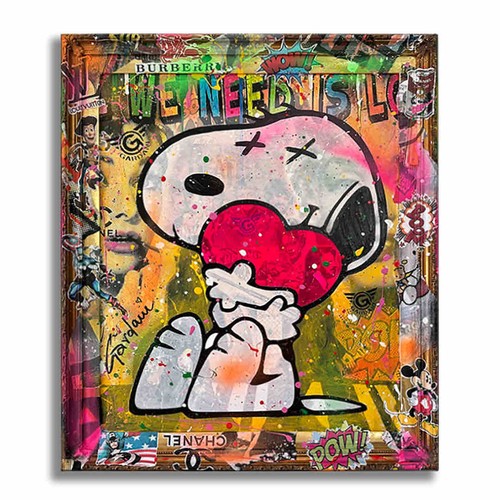 Sending Love Snoopy–Print Limited Edition on Canvas, Giclee Print, celebrities, - Picture 2 of 3
