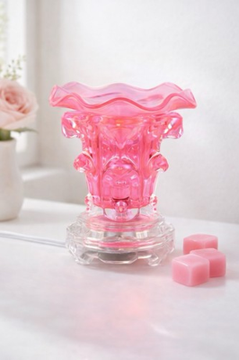 #ad Pink Electric Wax Or Oil Melt Burner Glass Oil Warmer Fragrance Lamp Home Décor $19.00