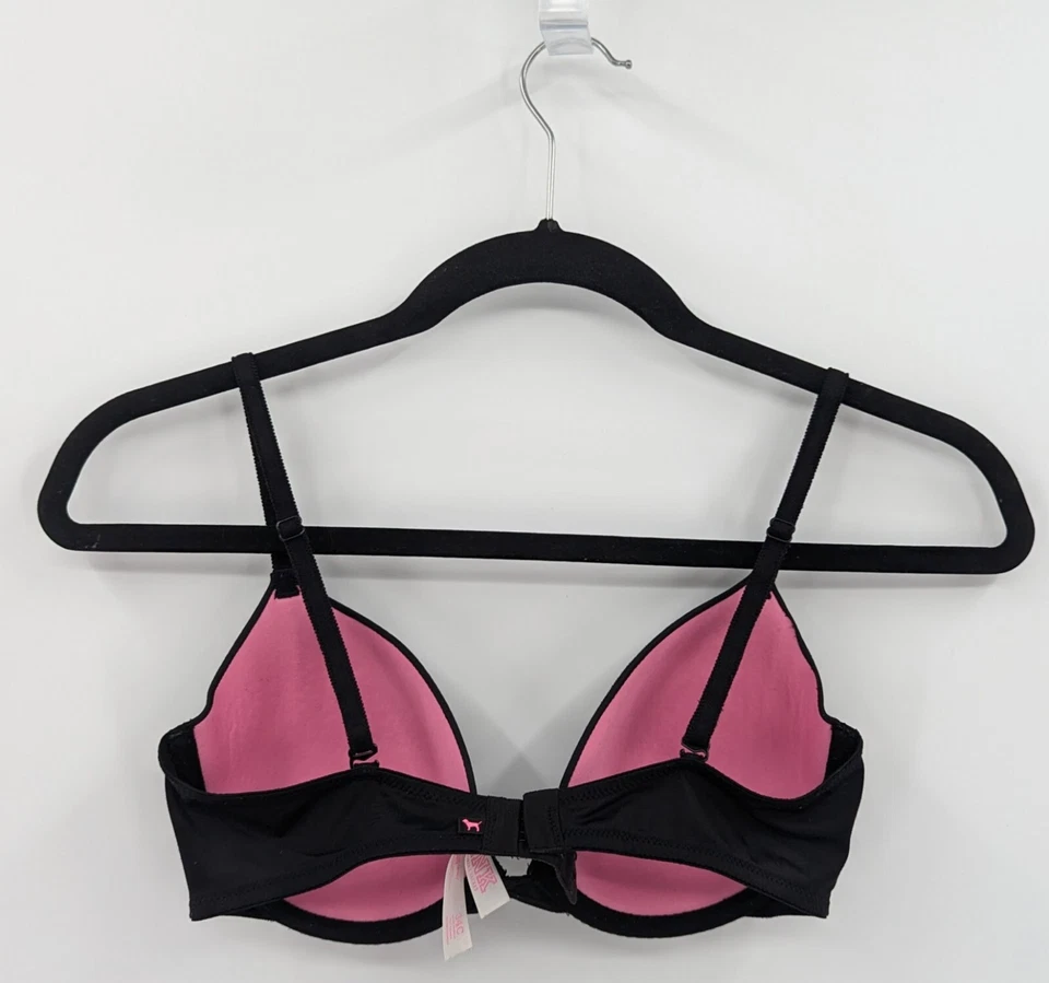 Victoria's Secret PINK Bra Women's 34C Black Demi-READ - Image 2 of 4