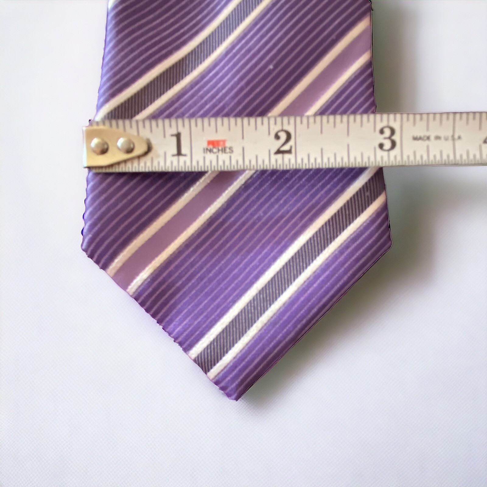 BOSS Hugo Boss Men’s 100% Silk Purple Striped 3” … - image 7