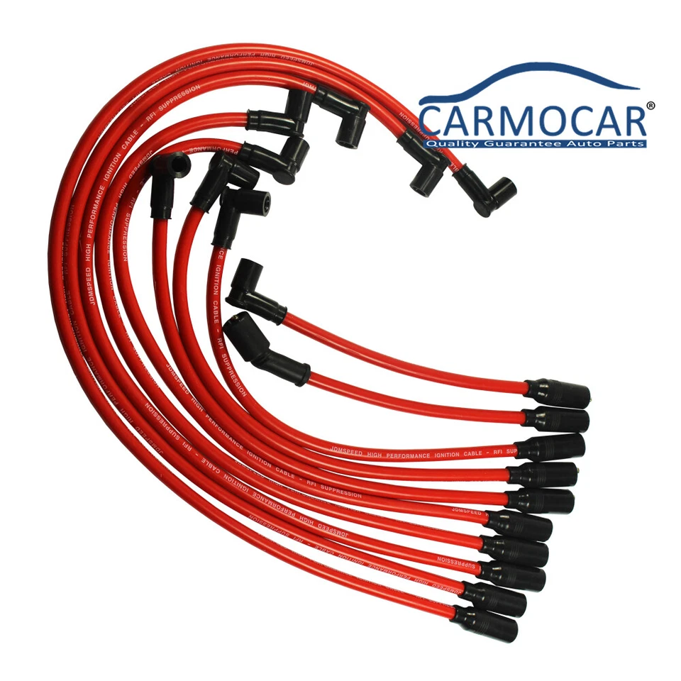 Juego de cables de bujía rojos de 10,2 mm para Chevrolet Corvette Lt1 92-96 5,7 L Foto 2 de 4
