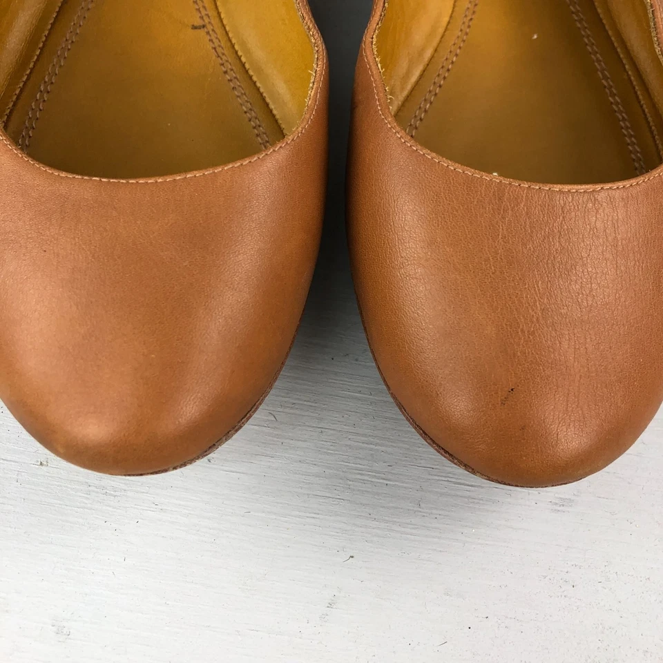 Ralph Lauren Colección Púrpura Etiqueta Talla 9.5B Cuero Marrón Ballet Pisos ESPAÑA Foto 4 de 4