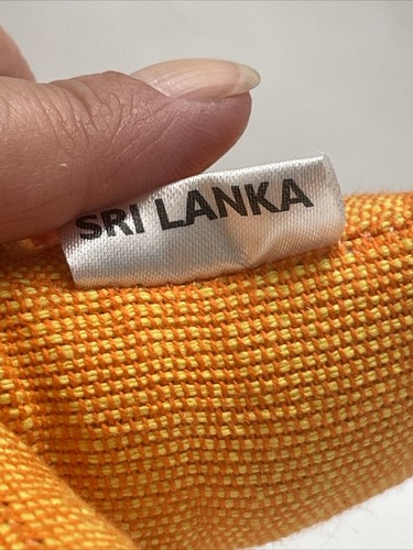 Peluche elefante MARIETA arancione festival peluche telaio a mano Sri Lanka fortunato 5"x6" - Foto 6 di 9