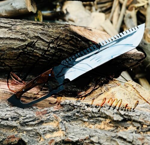 UBR CUSTOM HANDMADE HIGH CARBON STEEL HUNTING BOWIE KNIFE WITH LEATHER SHEATH - Picture 4 of 5