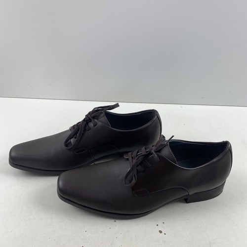 Calvin Klein JACOB Dark Brown Textured Leather Lace Up Oxfords Men’s Size 10 - Picture 4 of 9