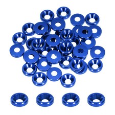 M3 Cone Cup Countersunk Washers,Hole Dia 3.1mm/0.12 Aluminum 40PCS(Navy Blue)