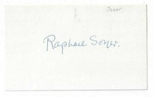 Raphael Soyer Signed Index Card / Artist Autographed
