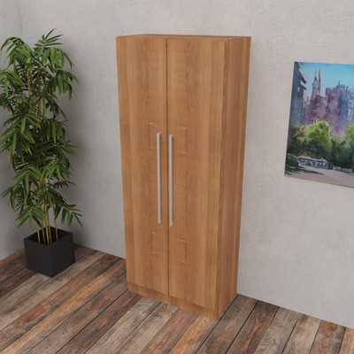 Aktenschrank / Türenschrank - B 80 x H 200 x T 42 cm (5 Ordnerhöhen), Nussbaum