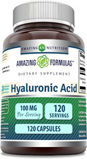 Amazing Formulas Hyaluronic Acid 100 Mg Capsules Supplement, Non-Gmo Made in USA