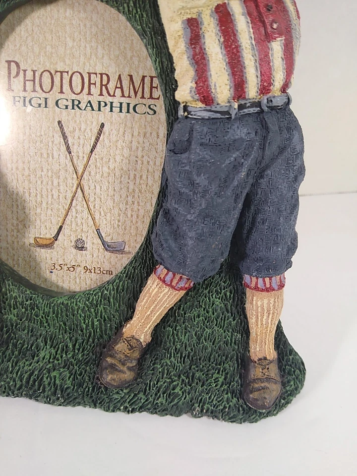 Marco de fotos - Golfista vintage 3,5 x 5" ovalado foto resina 3D Foto 4 de 4