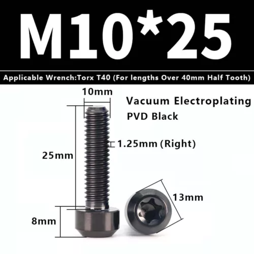 M4M5M6M8M10 Titanium Bolts Taper Cone Socket Head Motorcycle Modification Screws - Picture 165 of 205