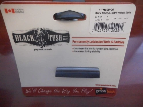 NEW - Graph Tech PT-M100-00 Martin Style Nut Blank - BLACK TUSQ XL
