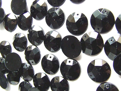 Faceted Beads Acrylic Rhinestone Gems 10 mm Round Flat Back Sew On All Colours - Picture 55 of 65