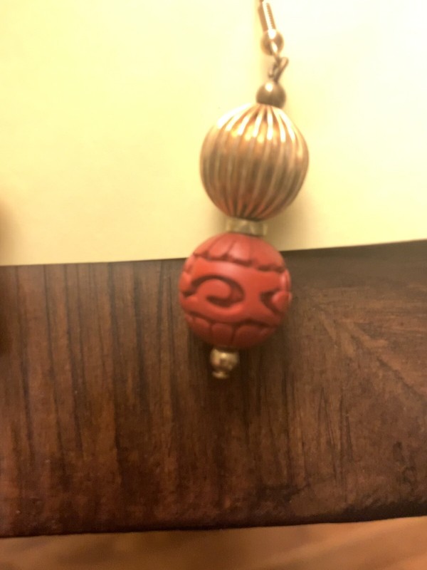 Cinnabar earrings Vintage