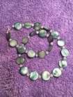 Lovely Blue Shell & Rainbow Moonstone Bead Necklace — photo 5