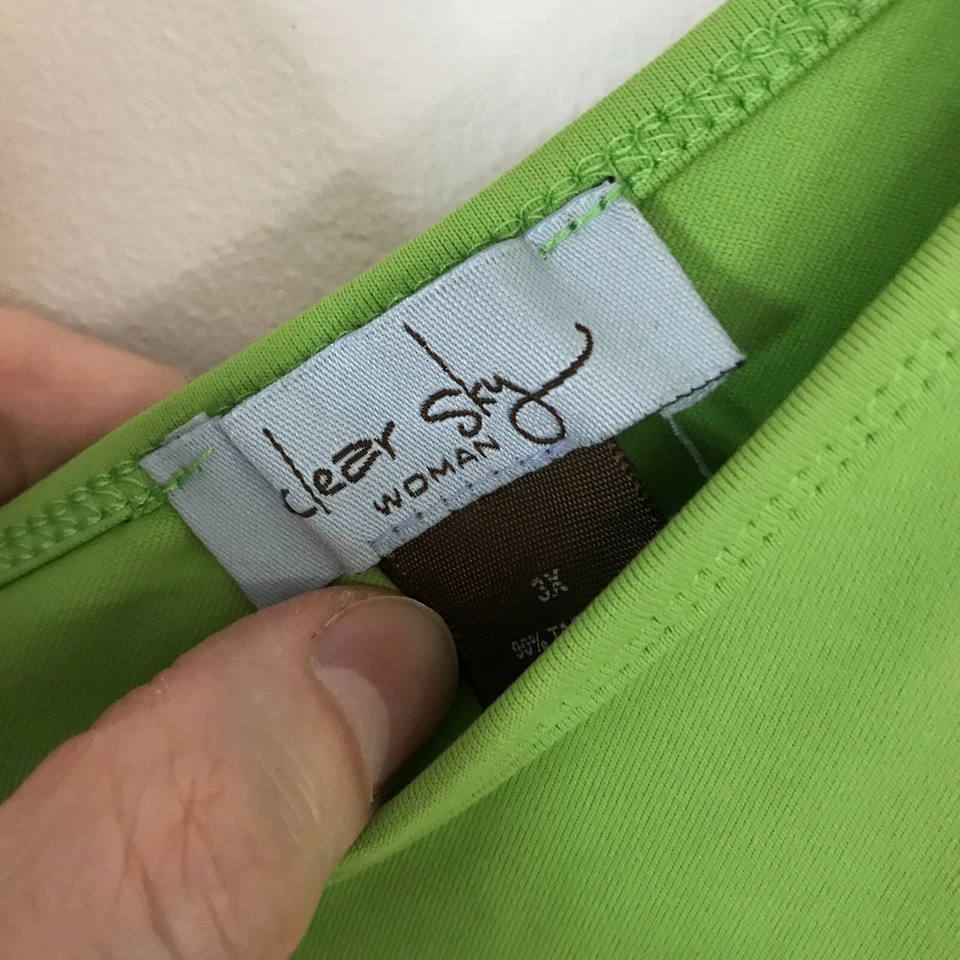 Blusa sin mangas Clear Sky para mujer talla grande 3X verde Foto 3 de 4