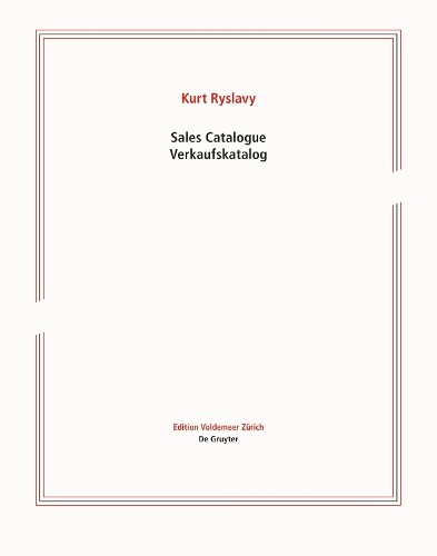 Thumbnail - Kurt Ryslavy Sales Catalogue / Verkaufskatalog (taschenbuch) (us