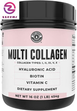 Collagen with Biotin Hyaluronic Acid Vitamin C Protein Hair Skin Nails