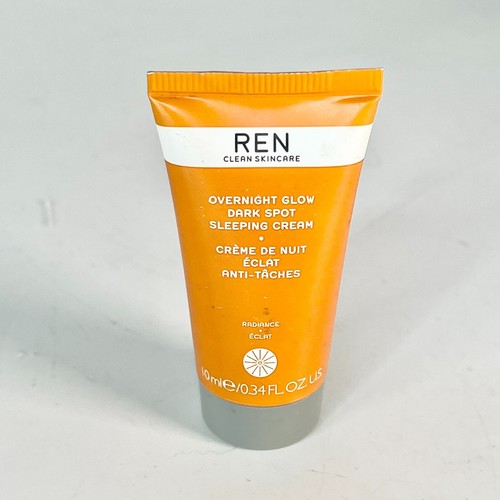 Ren Overnight Glow Dark Spot Schlafcreme Radiance Nacht Reisen 0,34oz 10ml Neu