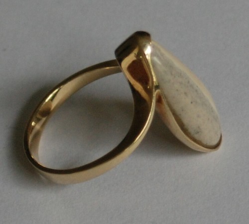 Unikat Goldschmiede Ring Solitär Stein 585 Gold Neu wertig - Bild 3 von 5