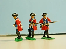 3 Barszo pro painted  British  1776 series 54mm attacking  (Dec. Listing)